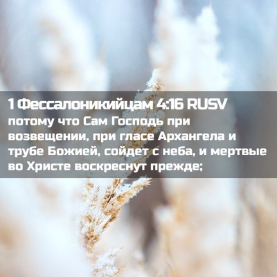 Picture 02 - 1 Фессалоникийцам 4:16 RUSV - потому что Сам Господь при - Bible Verse Picture