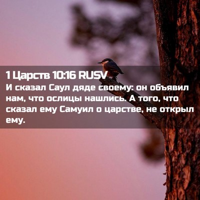 Picture 02 - 1 Царств 10:16 RUSV - И сказал Саул дяде своему: - Bible Verse Picture