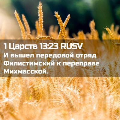 Picture 02 - 1 Царств 13:23 RUSV - И вышел передовой отряд - Bible Verse Picture