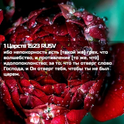 Picture 02 - 1 Царств 15:23 RUSV - ибо непокорность есть - Bible Verse Picture