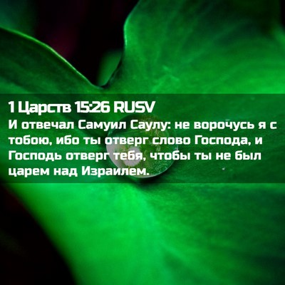 Picture 02 - 1 Царств 15:26 RUSV - И отвечал Самуил Саулу: не - Bible Verse Picture