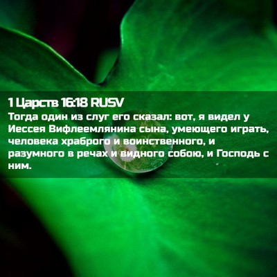 Picture 02 - 1 Царств 16:18 RUSV - Тогда один из слуг его - Bible Verse Picture