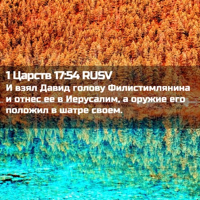 Picture 02 - 1 Царств 17:54 RUSV - И взял Давид голову - Bible Verse Picture