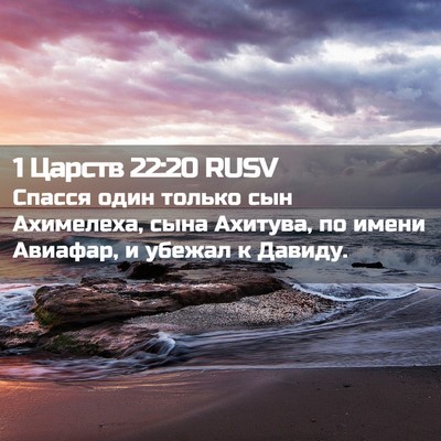 Picture 02 - 1 Царств 22:20 RUSV - Спасся один только сын - Bible Verse Picture