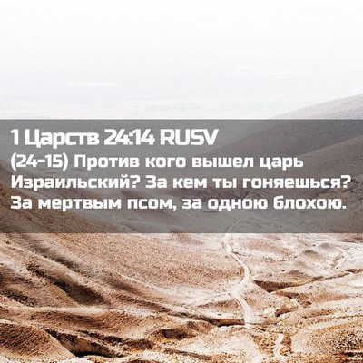 Picture 02 - 1 Царств 24:14 RUSV - (24-15) Против кого вышел царь - Bible Verse Picture
