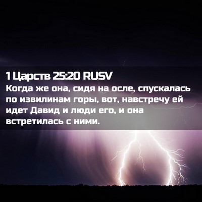 Picture 02 - 1 Царств 25:20 RUSV - Когда же она, сидя на осле, - Bible Verse Picture