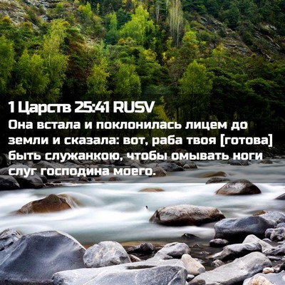 Picture 02 - 1 Царств 25:41 RUSV - Она встала и поклонилась - Bible Verse Picture