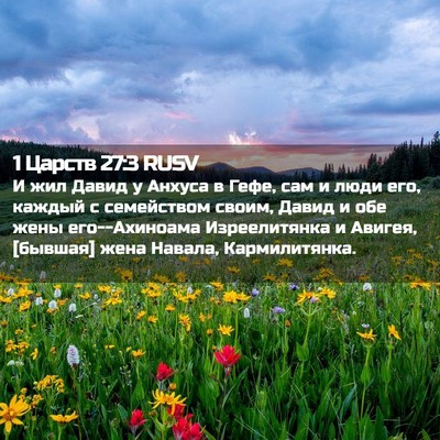 Picture 02 - 1 Царств 27:3 RUSV - И жил Давид у Анхуса в Гефе, - Bible Verse Picture