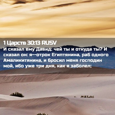 Picture 02 - 1 Царств 30:13 RUSV - И сказал ему Давид: чей ты и - Bible Verse Picture
