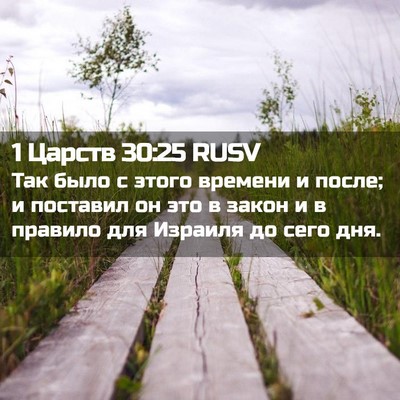 Picture 02 - 1 Царств 30:25 RUSV - Так было с этого времени и - Bible Verse Picture