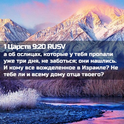 Picture 02 - 1 Царств 9:20 RUSV - а об ослицах, которые у - Bible Verse Picture