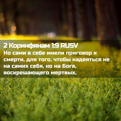 Picture 02 - 2 Коринфянам 1:9 RUSV - Но сами в себе имели - Bible Verse Picture