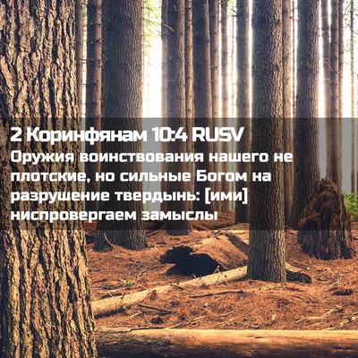 Picture 02 - 2 Коринфянам 10:4 RUSV - Оружия воинствования - Bible Verse Picture