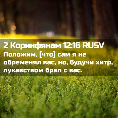 Picture 02 - 2 Коринфянам 12:16 RUSV - Положим, [что] сам я не - Bible Verse Picture