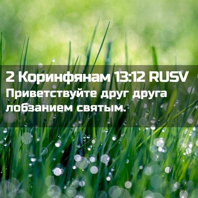 Picture 02 - 2 Коринфянам 13:12 RUSV - Приветствуйте друг друга - Bible Verse Picture