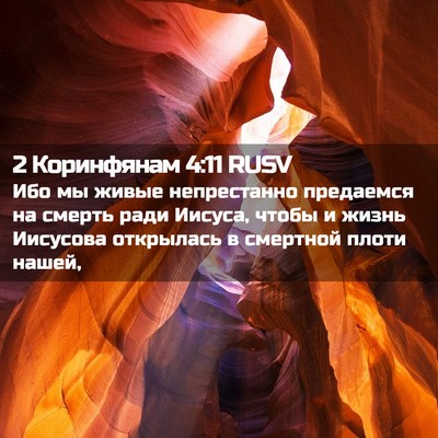 Picture 02 - 2 Коринфянам 4:11 RUSV - Ибо мы живые непрестанно - Bible Verse Picture