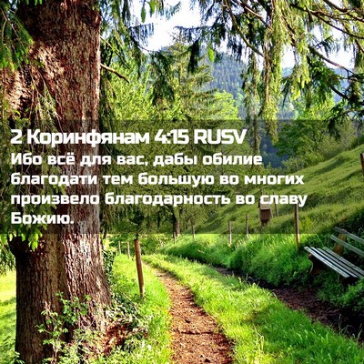 Picture 02 - 2 Коринфянам 4:15 RUSV - Ибо всё для вас, дабы - Bible Verse Picture