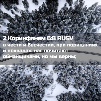 Picture 02 - 2 Коринфянам 6:8 RUSV - в чести и бесчестии, при - Bible Verse Picture