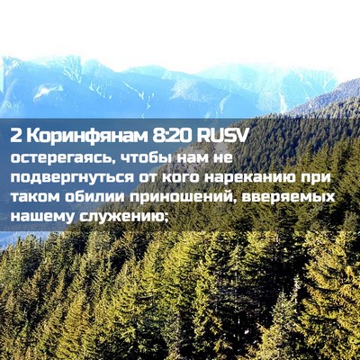 Picture 02 - 2 Коринфянам 8:20 RUSV - остерегаясь, чтобы нам не - Bible Verse Picture
