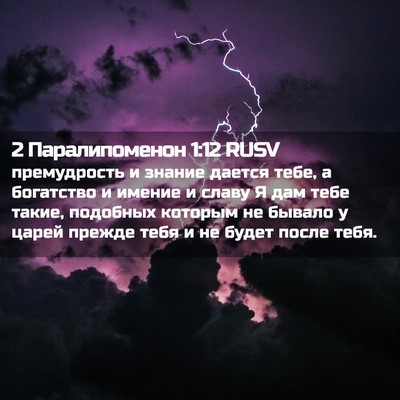 Picture 02 - 2 Паралипоменон 1:12 RUSV - премудрость и знание - Bible Verse Picture