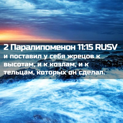 Picture 02 - 2 Паралипоменон 11:15 RUSV - и поставил у себя жрецов к - Bible Verse Picture