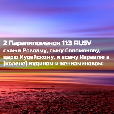 Picture 02 - 2 Паралипоменон 11:3 RUSV - скажи Ровоаму, сыну - Bible Verse Picture