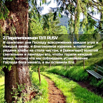Picture 02 - 2 Паралипоменон 13:11 RUSV - И сожигают они Господу - Bible Verse Picture