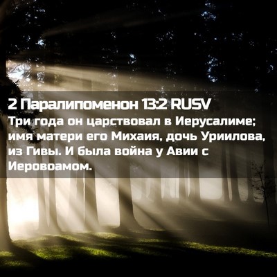 Picture 02 - 2 Паралипоменон 13:2 RUSV - Три года он царствовал в - Bible Verse Picture