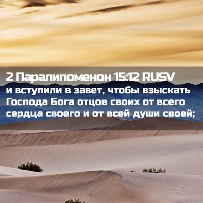Picture 02 - 2 Паралипоменон 15:12 RUSV - и вступили в завет, чтобы - Bible Verse Picture