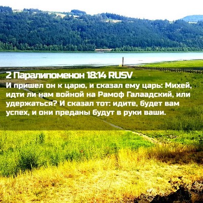 Picture 02 - 2 Паралипоменон 18:14 RUSV - И пришел он к царю, и сказал - Bible Verse Picture