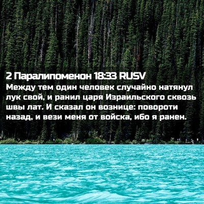 Picture 02 - 2 Паралипоменон 18:33 RUSV - Между тем один человек - Bible Verse Picture