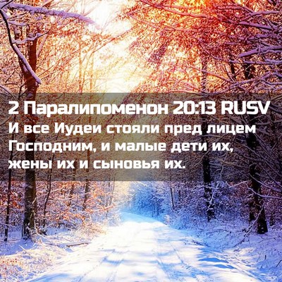 Picture 02 - 2 Паралипоменон 20:13 RUSV - И все Иудеи стояли пред - Bible Verse Picture