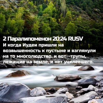 Picture 02 - 2 Паралипоменон 20:24 RUSV - И когда Иудеи пришли на - Bible Verse Picture
