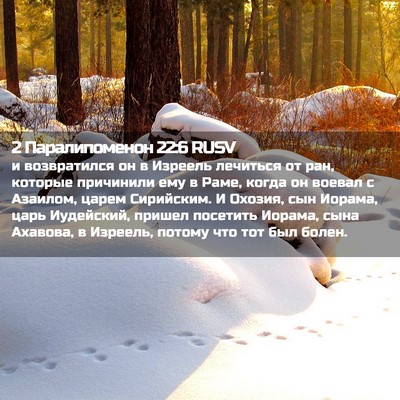 Picture 02 - 2 Паралипоменон 22:6 RUSV - и возвратился он в Изреель - Bible Verse Picture