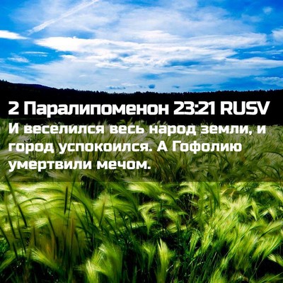 Picture 02 - 2 Паралипоменон 23:21 RUSV - И веселился весь народ - Bible Verse Picture