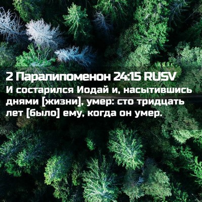 Picture 02 - 2 Паралипоменон 24:15 RUSV - И состарился Иодай и, - Bible Verse Picture