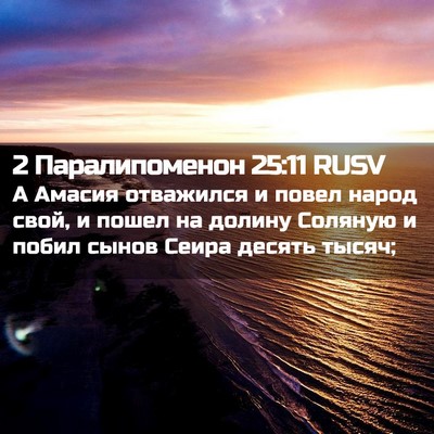 Picture 02 - 2 Паралипоменон 25:11 RUSV - А Амасия отважился и повел - Bible Verse Picture