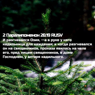 Picture 02 - 2 Паралипоменон 26:19 RUSV - И разгневался Озия, --а в - Bible Verse Picture