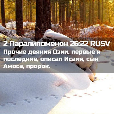 Picture 02 - 2 Паралипоменон 26:22 RUSV - Прочие деяния Озии, первые - Bible Verse Picture