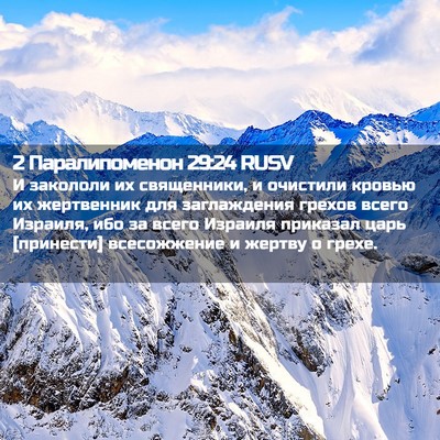 Picture 02 - 2 Паралипоменон 29:24 RUSV - И закололи их священники, и - Bible Verse Picture