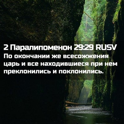 Picture 02 - 2 Паралипоменон 29:29 RUSV - По окончании же - Bible Verse Picture