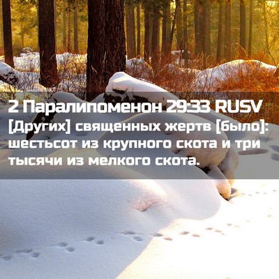 Picture 02 - 2 Паралипоменон 29:33 RUSV - [Других] священных жертв - Bible Verse Picture