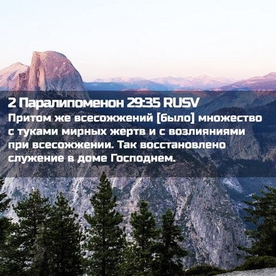 Picture 02 - 2 Паралипоменон 29:35 RUSV - Притом же всесожжений - Bible Verse Picture