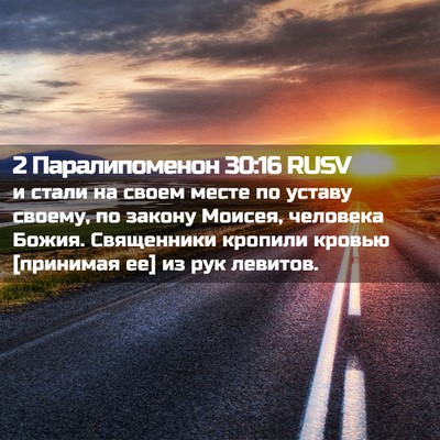 Picture 02 - 2 Паралипоменон 30:16 RUSV - и стали на своем месте по - Bible Verse Picture