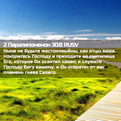 Picture 02 - 2 Паралипоменон 30:8 RUSV - Ныне не будьте - Bible Verse Picture