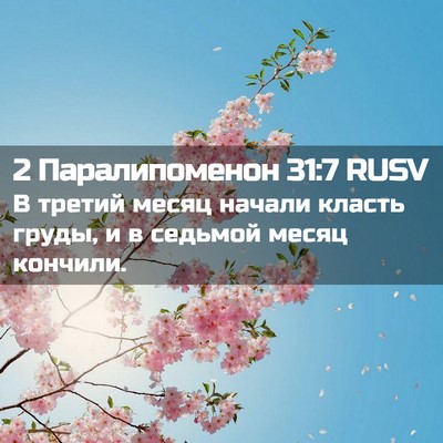 Picture 02 - 2 Паралипоменон 31:7 RUSV - В третий месяц начали - Bible Verse Picture