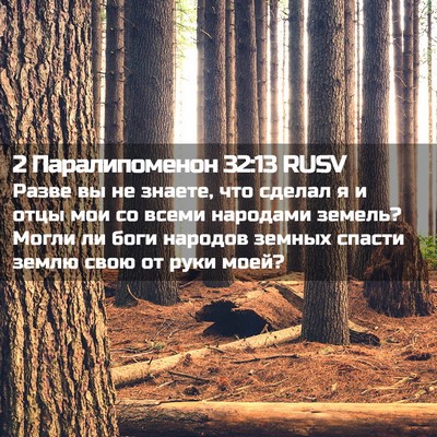 Picture 02 - 2 Паралипоменон 32:13 RUSV - Разве вы не знаете, что - Bible Verse Picture