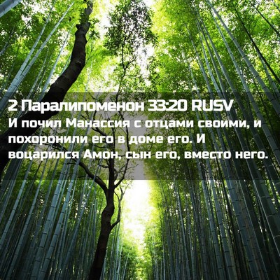Picture 02 - 2 Паралипоменон 33:20 RUSV - И почил Манассия с отцами - Bible Verse Picture