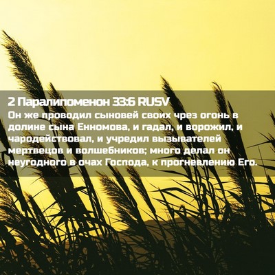 Picture 02 - 2 Паралипоменон 33:6 RUSV - Он же проводил сыновей - Bible Verse Picture