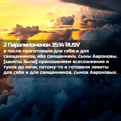 Picture 02 - 2 Паралипоменон 35:14 RUSV - а после приготовили для - Bible Verse Picture
